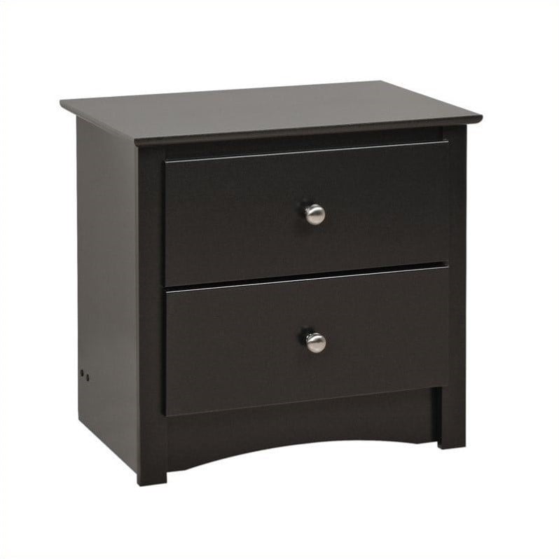 Home Square 3-Piece Set with 5-Drawer Chest and 2 Nightstands in Black
