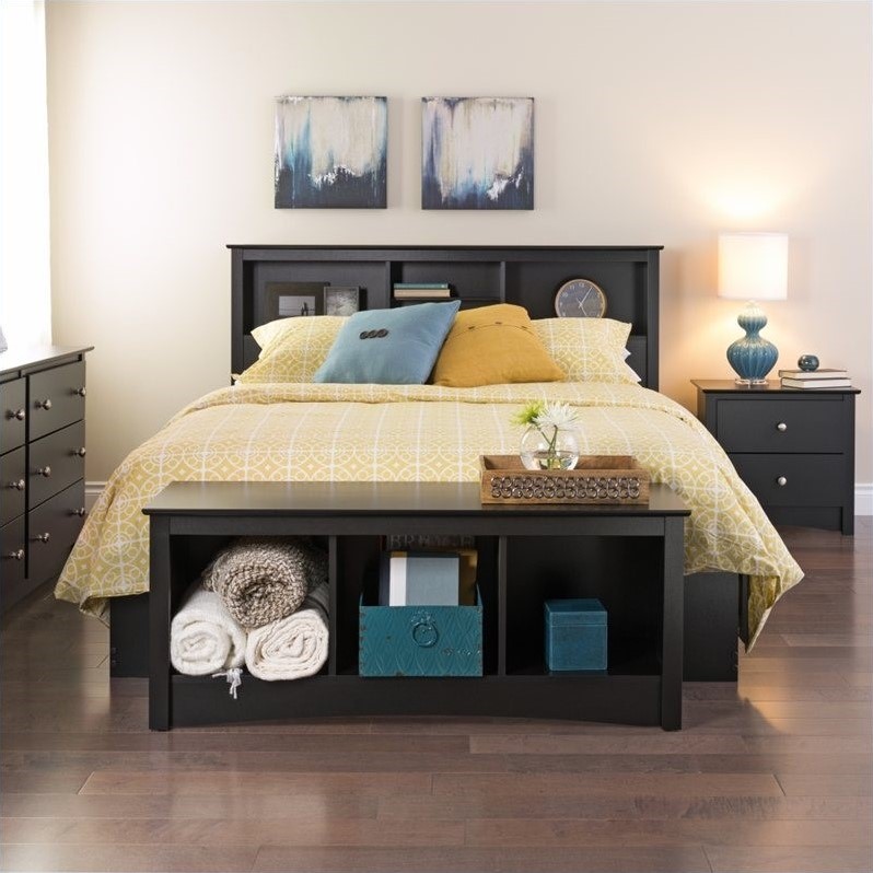 Home Square 3-Piece Set with 5-Drawer Chest and 2 Nightstands in Black
