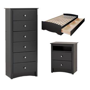 home square 3-piece set with twin storage bed chest and tall night stand