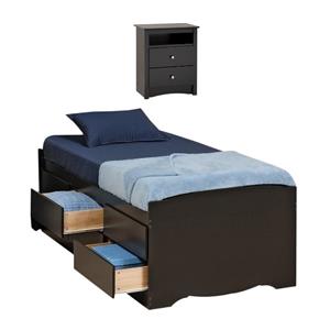 home square 2-piece set with tall twin platform storage bed and nightstand
