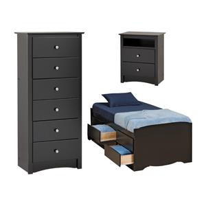 home square 3-piece set with tall twin storage chest and tall night stand
