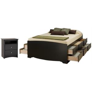 home square 2-piece set with tall queen platform storage bed and nightstand