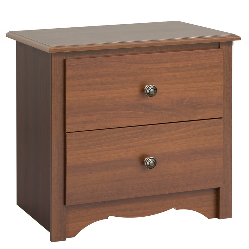Home Square 2-Piece Furniture 2-Drawer Night Stand Set in Cherry