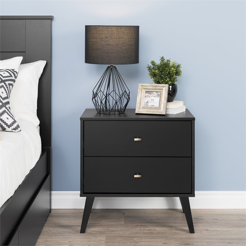 Home Square 3-Piece Set with 2 Modern 2-Drawer Nightstands and Double Dresser