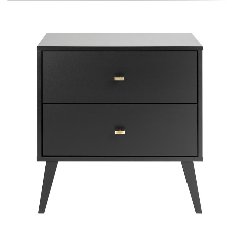 Home Square 3-Piece Set with 2 Modern 2-Drawer Nightstands and Double Dresser