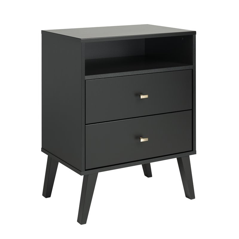 Home Square 3-Piece Set with 2 Modern Tall Nightstands & 6-Drawer Double Dresser