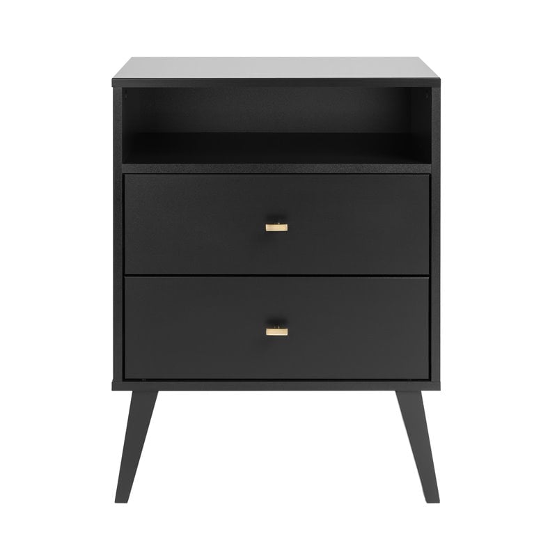 Home Square 3-Piece Set with 2 Modern Tall Nightstands & 6-Drawer Double Dresser