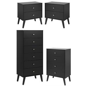 home square 4-piece set with 2 nightstands tall 6-drawer chest & 4-drawer chest
