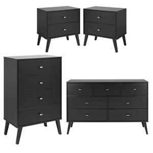 home square 4-piece set with 2 nightstands tall 7-drawer dresser 4-drawer chest