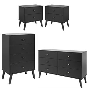 home square 4-piece set with 2 nightstands double dresser and 4-drawer chest