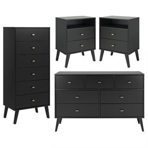 home square 4-piece set with 2 tall nightstands 7-drawer dresser & tall chest