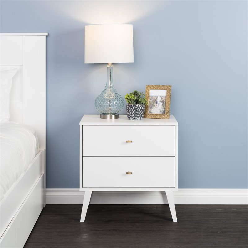 Home Square 3-Piece Set with 2 Nightstands and 7-Drawer Dresser in White