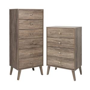 home square 2-piece set with modern tall 6-drawer chest & 4-drawer chest