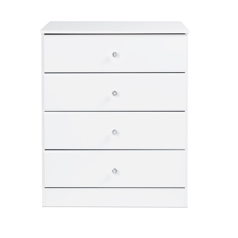 Home Square 3-Piece Set with 2 Nightstands and 4-Drawer Chest in White