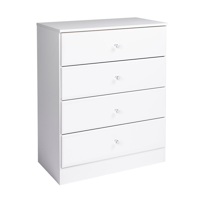 Home Square 3-Piece Set with 2 Nightstands and 4-Drawer Chest in White