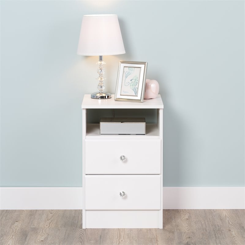 Home Square 3-Piece Set with 2 Nightstands and 4-Drawer Chest in White