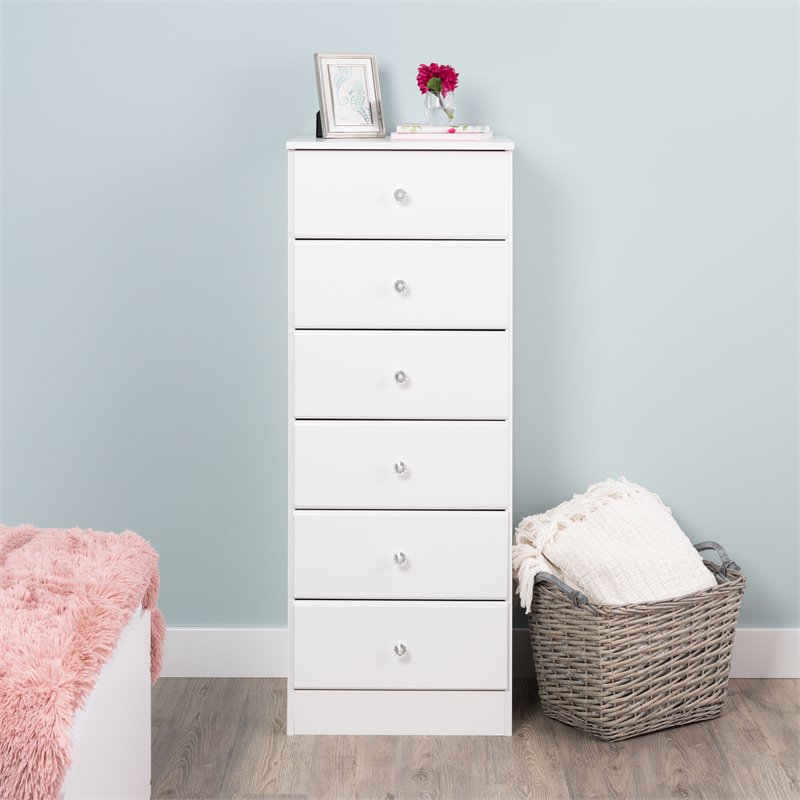Home Square 3-Piece Set with 2 Nightstands and 6-Drawer Tall Chest in White