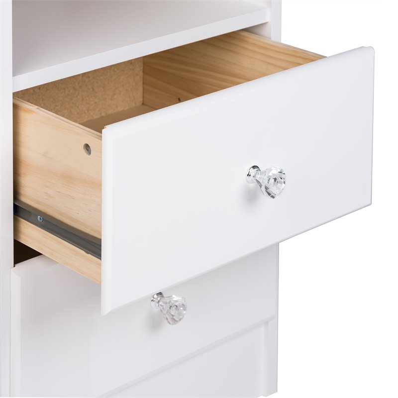 Home Square 3-Piece Set with 2 Nightstands and 6-Drawer Tall Chest in White