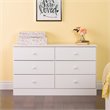 Home Square 3-Piece Set with Chest Lingerie Chest and Double Dresser in White