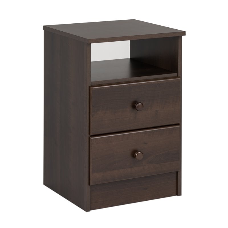 Home Square 2-Piece Furniture 2-Drawer Nightstand Set in Espresso