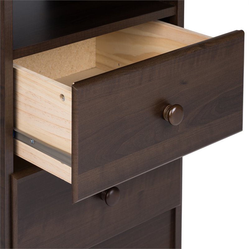 Home Square 2-Piece Furniture 2-Drawer Nightstand Set in Espresso