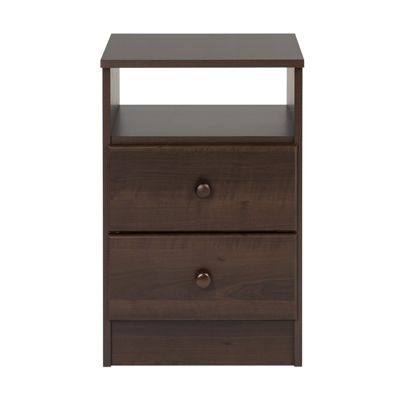 Home Square 2-Piece Furniture 2-Drawer Nightstand Set in Espresso