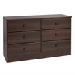 Home Square 4-Piece Set with 2 Nightstands 6-Drawer Double Dresser and Chest