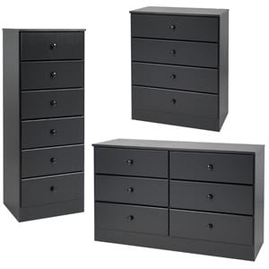 home square 3-piece set with lingerie chest double dresser and 4-drawer chest