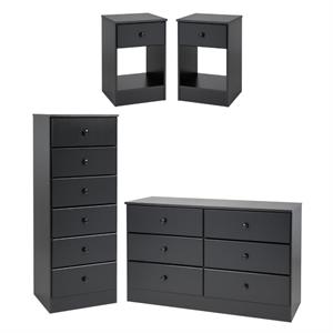 home square 4-piece set with 2 nightstands lingerie chest & double dresser