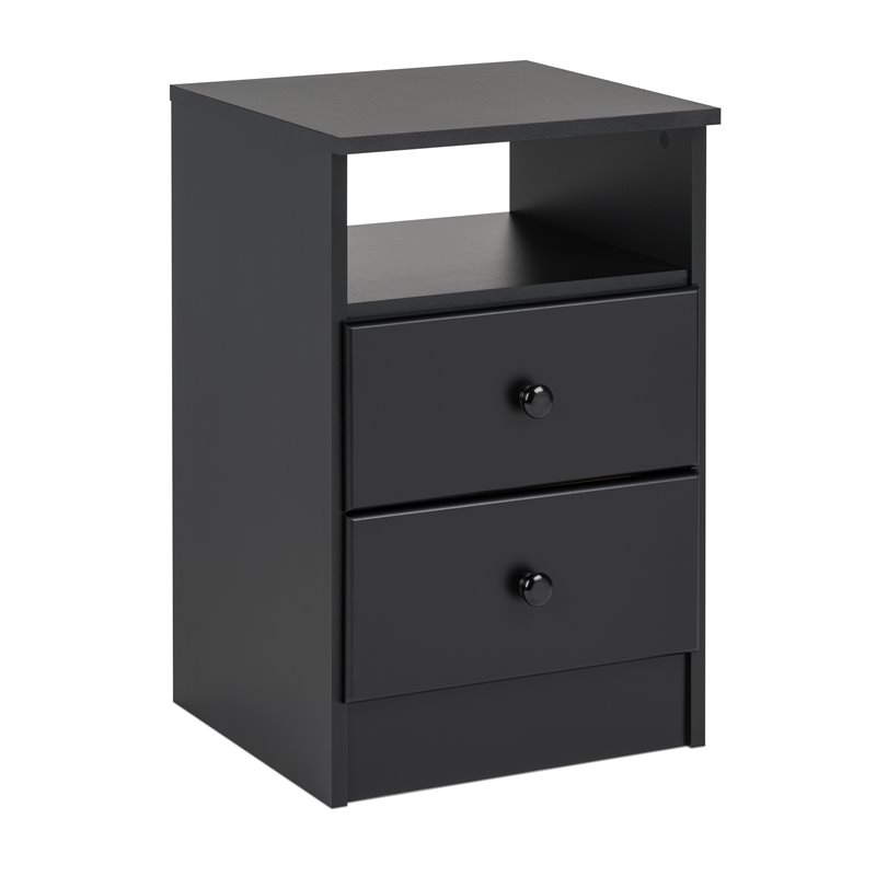 Home Square 3-Piece Set with 2 Nightstands & 6-Drawer Double Dresser in Black