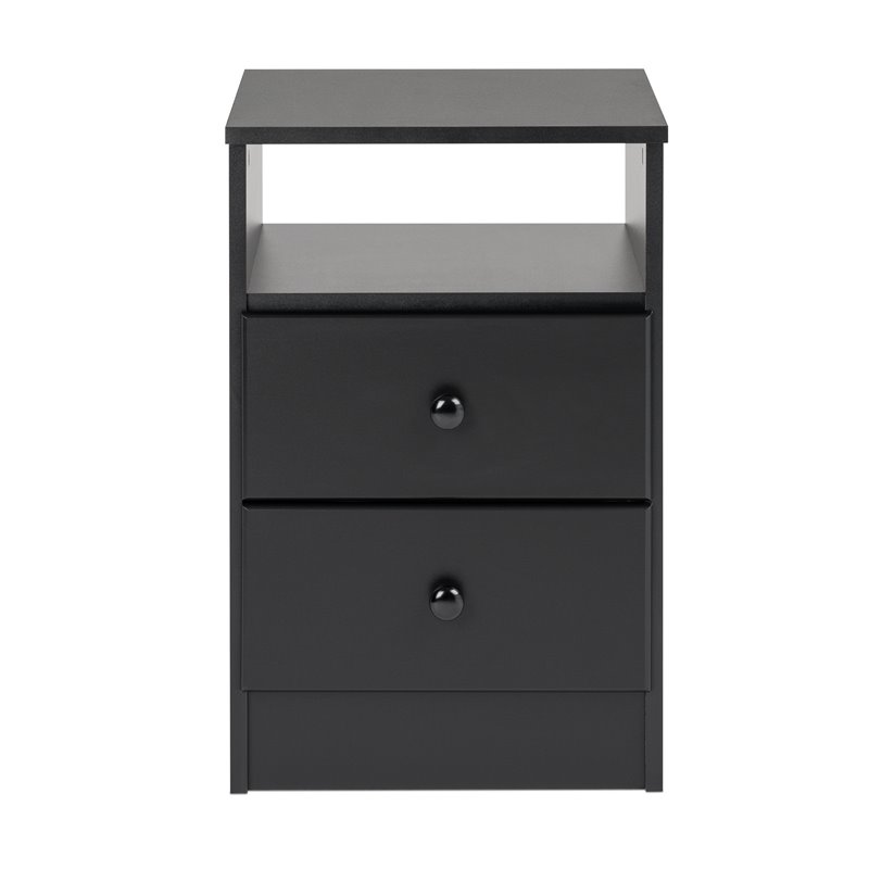 Home Square 3-Piece Set with 2 Nightstands & 6-Drawer Double Dresser in Black
