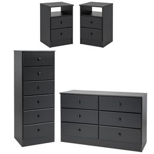 home square 4-piece set with 2 nightstands lingerie chest double dresser
