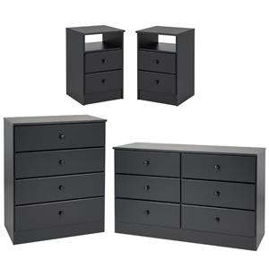 home square 4-piece set with 2 nightstands double dresser 4-drawer chest