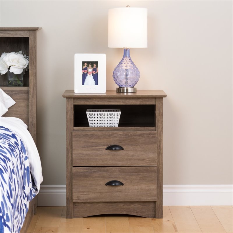 Home Square 3-Piece Set with 2 Tall 2-Drawer Nightstands & 6-Drawer Chest