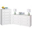 Home Square 2-Piece Set with 5-Drawer Chest & 6-Drawer Dresser in White Laminate
