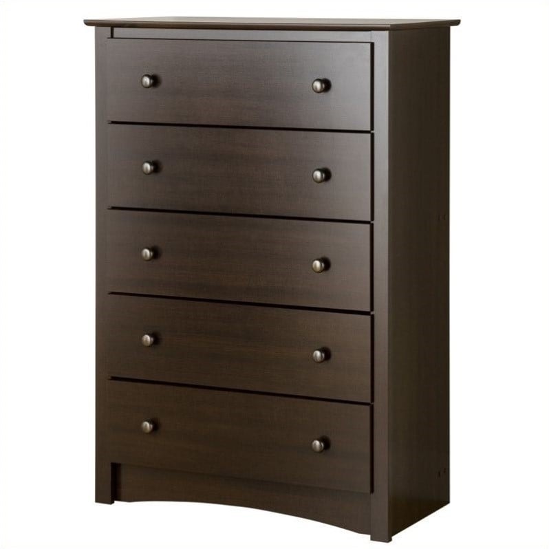 Home Square 2-Piece Set with 5-Drawer Chest and 6-Drawer Dresser in Espresso