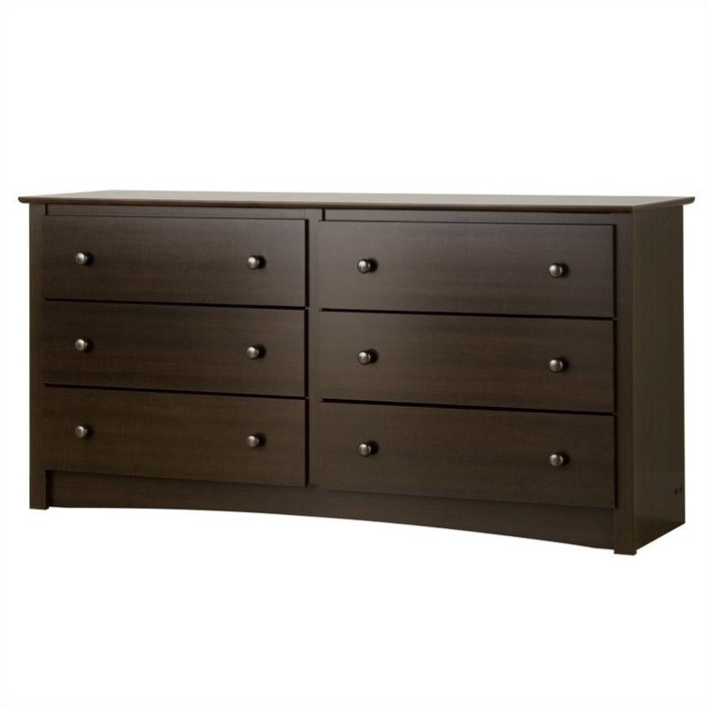 Home Square 2-Piece Set with 6-Drawer Dresser and 3-Drawer Tall Nightstand