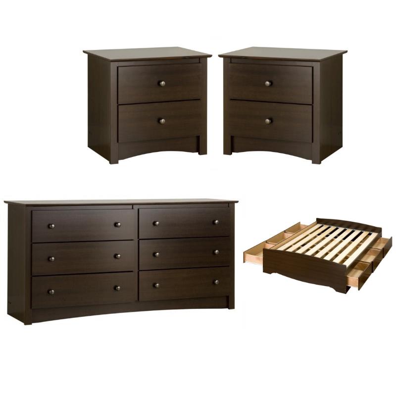 2 night stands and dresser