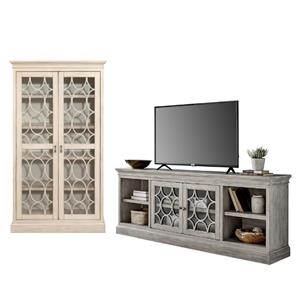 home square 2-piece set with glass doors bookcase and 80