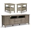 Home Square 3-Piece Set with TV Media Stand up to 80