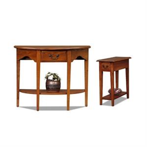 home square 2-piece set with demilune console table and chairside end table