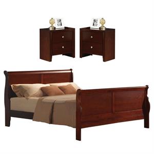 home square 2-piece set with 2 nightstands and sleigh king bed