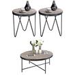 Home Square 3-Piece Set with Coffee Table and 2 End Tables in Weathered Gray Oak
