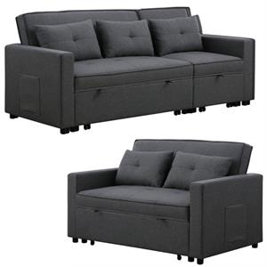 home square set with convertible sleeper in dark gray
