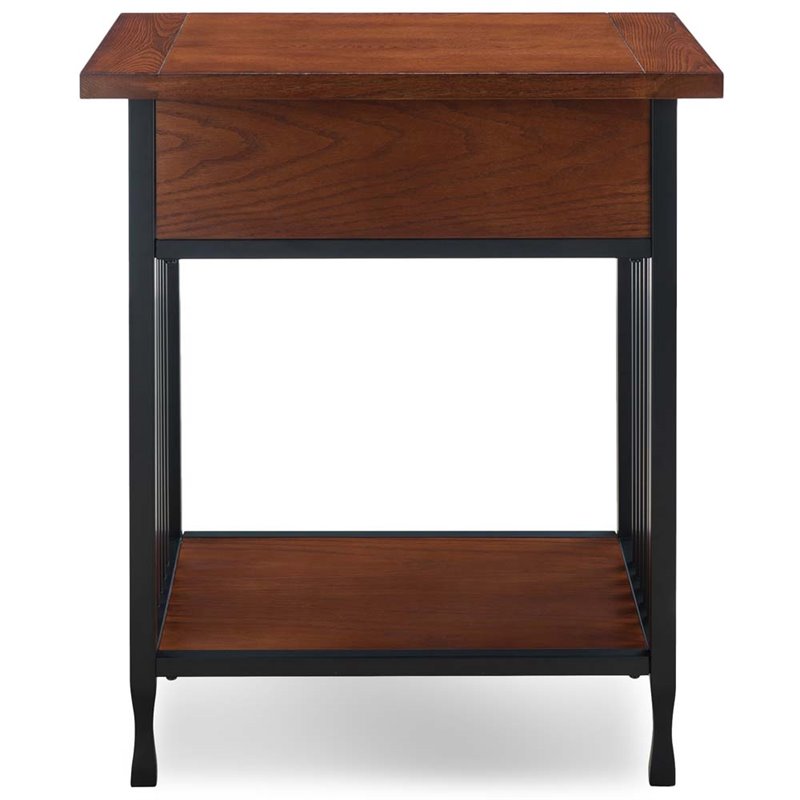 Home Square 2-Piece Solid Wood 1-Drawer Nightstand Set in Mission Oak