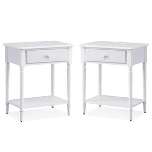 home square 2-piece furniture coastal notions orchid white nightstand set