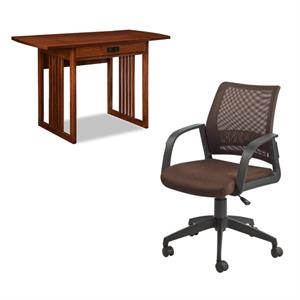 home square 2-piece furniture set with corner computer desk office chair