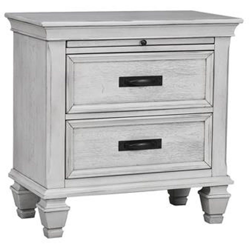 Home Square 4-Piece Set with Queen Storage Bed Nightstand Dresser & Mirror