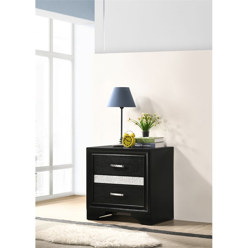 Home Square 4-Piece Set with Twin Storage Bed Nightstand Double Dresser & Mirror