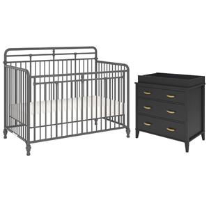 home square 2-piece set with 3 in 1 convertible crib and 3-drawer changing table